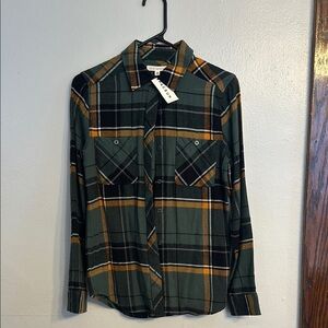 NWT Pacsun LA hearts green flannel top - size XS